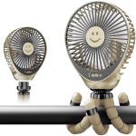 Stroller Fan Clip on for Baby, 30Hrs Removable Fan for Strollers and Car Seat, 3 Speeds Baby Stroller Fans, Rechargeable Portable Fans for Strollers with Flexible Tripod for Beach, Camping and Hiking