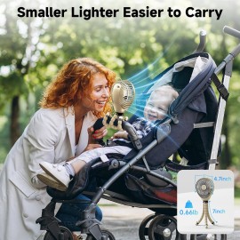 Stroller Fan Clip on for Baby, 30Hrs Removable Fan for Strollers and Car Seat, 3 Speeds Baby Stroller Fans, Rechargeable Portable Fans for Strollers with Flexible Tripod for Beach, Camping and Hiking