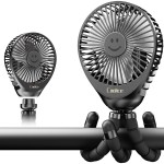 Stroller Fan Clip on for Baby, 30Hrs Removable Fan for Strollers and Car Seat, 3 Speeds Baby Stroller Fans, Rechargeable Portable Fans for Strollers with Flexible Tripod for Camping, Hiking and Beach