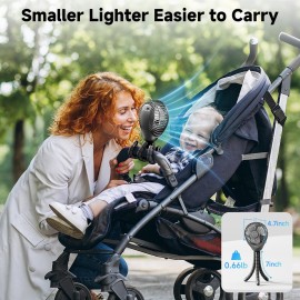Stroller Fan Clip on for Baby, 30Hrs Removable Fan for Strollers and Car Seat, 3 Speeds Baby Stroller Fans, Rechargeable Portable Fans for Strollers with Flexible Tripod for Camping, Hiking and Beach