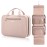 TBTOTRA Hanging Toiletry Bag for Women Travel, 2 Sizes Large & Small Waterproof Cosmetic Organizer with 4 Compartments, Rotating Hook, Foldable Pink Travel Bag for Toiletries & Makeup - Medium Pink