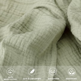 LALIFIT Muslin Nursing Covers for Baby Breastfeeding, Adjustable Privacy Nursing Apron, Extra Large 100% Cotton Breastfeeding Cover with Rigid Hoop Multi-use Carseat Canopy (Roman Green)