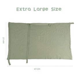 LALIFIT Muslin Nursing Covers for Baby Breastfeeding, Adjustable Privacy Nursing Apron, Extra Large 100% Cotton Breastfeeding Cover with Rigid Hoop Multi-use Carseat Canopy (Roman Green)