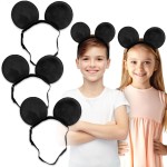 SAMARKAND Mickey Ears Headbands, 3PCS - Elastic Adjustable Headband Headache Free - Mouse Ears For Boys and Girls (Mickey)