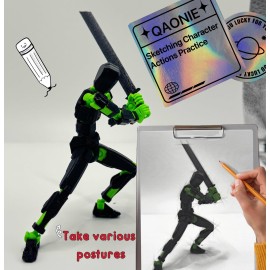 QAONIE (Assembly Completed) 3D Printed Figure 5.54-inch Dummy13 with Weapon Expansion Set, Full Body Mechanical Movable Toy, Desk Decoration. (White)