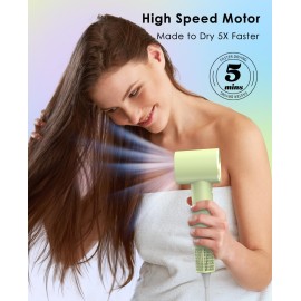 OSOU Hair Dryer, Negative Ionic Hair Blow Dryer, High-Speed Blow Dryer with 110, 000 RPM Brushless Motor, Fast Drying Lightweight Travel Hairdryer, Low Noise Home Hair Dryers with Smooth Nozzle
