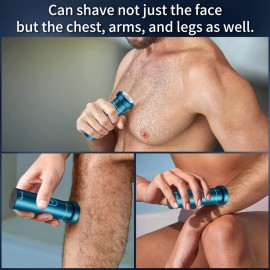 Ovrbs Electric Razor,Aluminum Alloy Body,3D Floating Shaver Head,Type-C Charging,use for 45 Days(RK100-Blue)