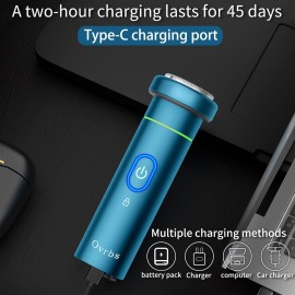 Ovrbs Electric Razor,Aluminum Alloy Body,3D Floating Shaver Head,Type-C Charging,use for 45 Days(RK100-Blue)