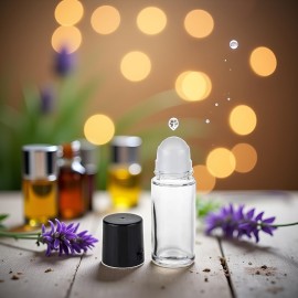 Juroicessry 2Pcs Black 30ML Clear Empty Glass Essential Oil Roller Bottles Vials Containers Refillable Roll-on Bottle,Refillable Cosmetic Containers Refillable,Roller Bottles,Tools and Accessories