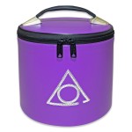 UK EMPIRE GROUP Masonic LOCOP Fez Case Purple (Embroidered Emblem), Hat Carrying Storage Box