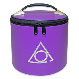 UK EMPIRE GROUP Masonic LOCOP Fez Case Purple (Embroidered Emblem), Hat Carrying Storage Box