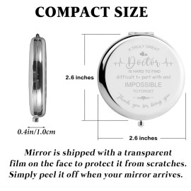 Kasuwow Doctor Gifts for Women Compact Mirror, Gifts for Doctor, Appreciation Gifts for Doctor, Thank You Doctor Gifts for Doctor Retirement, Birthday
