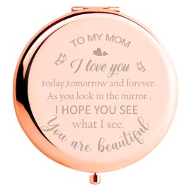 Kasuwow Mom Gifts, Mothers Day Birthday for Mom Compact Mirror, Gift for Mom, Mom Gift Ideas, Best Mom Ever Gifts, Mom Birthday Gift from Daughter Son