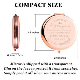 Kasuwow Mom Gifts, Mothers Day Birthday for Mom Compact Mirror, Gift for Mom, Mom Gift Ideas, Best Mom Ever Gifts, Mom Birthday Gift from Daughter Son Kasuwow Mom Gifts, Mothers Day Birthday for Mom Compact Mirror, Gift for Mom, Mom Gift Ideas, Best Mom Ever Gifts, Mom Birthday Gift from Daughter Son