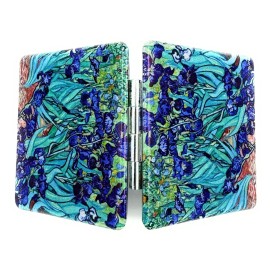 Aeisage Compact Mirror Square Irises Van Gogh Pocket Mirror for Women Small Travel Mirror Magnifying Floral Purse Mirror Compact Unique Gift for Women