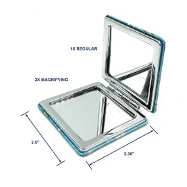 Aeisage Compact Mirror Square Irises Van Gogh Pocket Mirror for Women Small Travel Mirror Magnifying Floral Purse Mirror Compact Unique Gift for Women