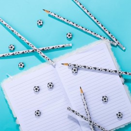 Moncinday 60PCs Soccer Pencils and Erasers for Kids - Wooden Pencils for Themed Birthday Party Favors, Students Stationery, Party Reward, School Office Supplies