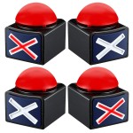 Game Buzzer Set with Lights & Sound gameshow Buzzer Alarm Sound Game Show Button Box Party Contest Prop Toy 4Pack Family Trivia Buzzers for Classroom, Party, Game Nights