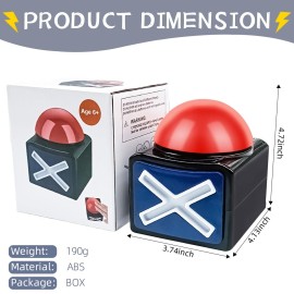 Game Buzzer Set with Lights & Sound gameshow Buzzer Alarm Sound Game Show Button Box Party Contest Prop Toy 4Pack Family Trivia Buzzers for Classroom, Party, Game Nights