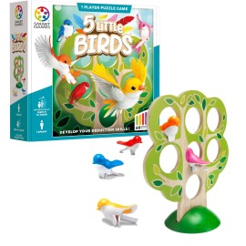 SmartGames Smart Games - 5 Little Birds - Educational Brainstorming - Multi-Level Strategy Game and Skill Building - Logic and Thinking Game - 5 Years + - 1 Player - Multilingual - SG 039