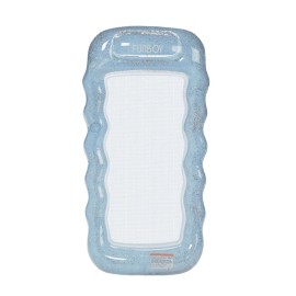 FUNBOY Giant Inflatable Luxury Blue Glitter Mesh Lounger Water Hammock Pool Float, Perfect for a Summer Pool Party Large