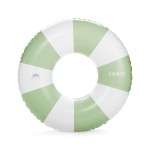 FUNBOY Giant Vintage Green Stripe Inflatable Tube Pool Float with Cup Holder 48 | Large Pool Float for Adults | Inner Tube Swimming Pool Toys Swim Rings | Pool Lounger Float for Pool Party & Summer