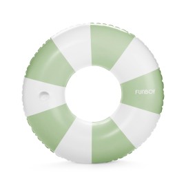 FUNBOY Giant Vintage Green Stripe Inflatable Tube Pool Float with Cup Holder 48 | Large Pool Float for Adults | Inner Tube Swimming Pool Toys Swim Rings | Pool Lounger Float for Pool Party & Summer