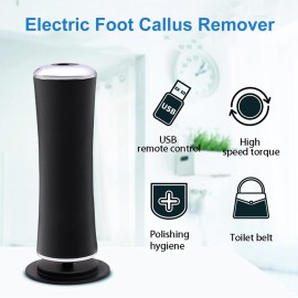 Electric Callus Remover & Pedicure Tool for Cracked Heels - 600RPM Fast & Painless Hard Skin Removal, 60PCS Replacement Sandpaper Discs, Rechargeable & Portable Foot Care Device (Black)
