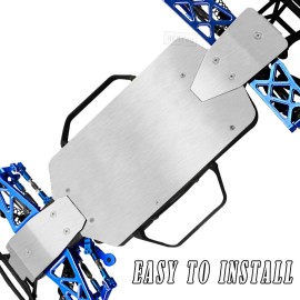 RCMYou Stainless Steel Chassis Protect Armor Skid Plate Guard Upgrades Part for 1/10 Big Rock/Senton 3S BLX;1/8 Infraction/Typhon/Vendetta 3S BLX,Chassis Protect Armor Hops Up