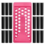 YouFuyi 50 Lip Balm Container Kit with Filling Tray and Spatula, Round Tube Refillable Empty Tube 3 Colors, 0.15 oz, BPA Free, for DIY Homemade Lipstick Lipstick (50 black kits,)