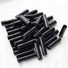 YouFuyi 50 Lip Balm Container Kit with Filling Tray and Spatula, Round Tube Refillable Empty Tube 3 Colors, 0.15 oz, BPA Free, for DIY Homemade Lipstick Lipstick (50 black kits,)