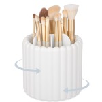 Anyoifax 360 Rotating Makeup Brush Holder 7 Slots Make Up Brush Organizer Removable Spinning Cosmetic Brushes Storage Pen Holder for Vanity, Dresser, Desk, White