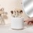 Anyoifax 360 Rotating Makeup Brush Holder 7 Slots Make Up Brush Organizer Removable Spinning Cosmetic Brushes Storage Pen Holder for Vanity, Dresser, Desk, White