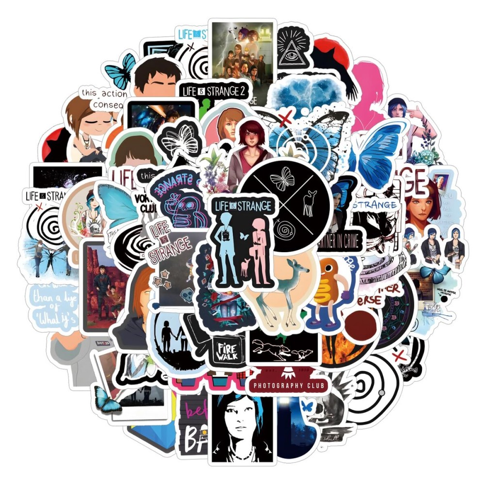 65pcs Life is Strange StickersGraffiti Waterproof Vinyl for Adults for Birthday Party Supplies Decoration Favors for Water Bottles Laptop Suitcase Scrapbooking Choice
