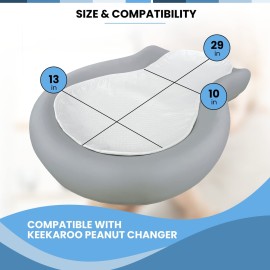 Changing Pad Liner, Fits in Peanut Shaped Changing Pads, Super Soft Peanut Changer Liners are Warm On a Baby\'s Back, Thicker Waterproof Pads are Machine Washable - 3 Pack
