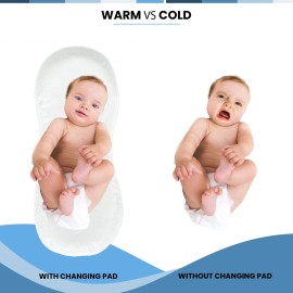 Changing Pad Liner, Fits in Peanut Shaped Changing Pads, Super Soft Peanut Changer Liners are Warm On a Baby\'s Back, Thicker Waterproof Pads are Machine Washable - 3 Pack