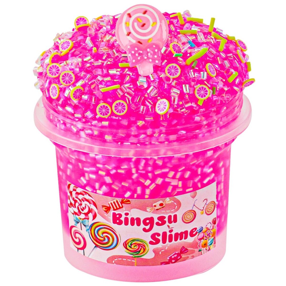 Okaybee Pink Bingsu Slime, Non-Sticky Glimmer Crunchy Slime, Slimes Party Favors for Kids, Slimes Sensory Experience Toys, Birthday Easter Halloween Girls BoysTeens Gift