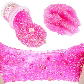 Okaybee Pink Bingsu Slime, Non-Sticky Glimmer Crunchy Slime, Slimes Party Favors for Kids, Slimes Sensory Experience Toys, Birthday Easter Halloween Girls BoysTeens Gift