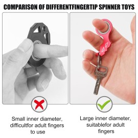 Keychain Spinner Fidget Toy with Key Ring, Funny Finger Spinning Key Chain Portable Key Holder Toys for Teens Adults Men Women Finger Exercising (Red)