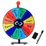 LRMBKM 12 Slots Prize Wheel,12 Inch Prizes Spinner with Stand and Heavy Duty Base,Ruleta De Premios,Spin The Wheel for Fortune Spinning Game Carnival & Engaging Home Parties,Tradeshow.