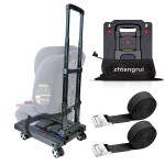 Car Seat Dolly for Airport - CarSeat Roller Cart Wheels for Airplane - Car Seat Travel Cart Carrier with Straps Trolley Foldable Luggage Trolley (Black)