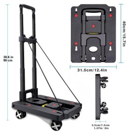 Car Seat Dolly for Airport - CarSeat Roller Cart Wheels for Airplane - Car Seat Travel Cart Carrier with Straps Trolley Foldable Luggage Trolley (Black)