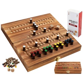 Jackaroo World - Barricade Board Game - Malefiz - New 2025 Dice Games - 2-4 Player Competitive Strategy Game - Fast Track Board Game Fun Wooden Dice Game for Family & Friends - Adults Games Wood Games