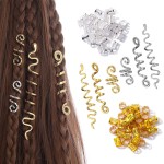 106 Pcs Gold Silver Hair Braids Dreadlock Beads Non-Piercing Ear Clip Jewelry Accessories for Women Men Styling Tools US204