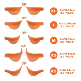 Thinp 20 Pcs Silicone Lash Lift Pads,Lash Lift Shields with XL/L/M/S/XS 5 Size Reusable Lash Lift Shields for Lash Lifting Eyelash Perm Soft Silicone Pads Lash Lift Supplies10 Green+10 Orange