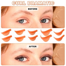 Thinp 20 Pcs Silicone Lash Lift Pads,Lash Lift Shields with XL/L/M/S/XS 5 Size Reusable Lash Lift Shields for Lash Lifting Eyelash Perm Soft Silicone Pads Lash Lift Supplies10 Green+10 Orange