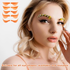 Thinp 20 Pcs Silicone Lash Lift Pads,Lash Lift Shields with XL/L/M/S/XS 5 Size Reusable Lash Lift Shields for Lash Lifting Eyelash Perm Soft Silicone Pads Lash Lift Supplies10 Green+10 Orange