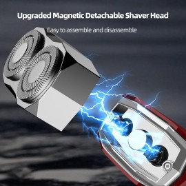 Cyberpunk Mini Electric Shaver, Portable Electric Razor for Men, Smart Display, IPX7 Waterproof, Wet & Dry Shaving, Rechargeable Cordless Rotary Shaver for Home, Office, Car, Gifts Cyberpunk Mini Electric Shaver, Portable Electric Razor for Men, Smart Display, IPX7 Waterproof, Wet & Dry Shaving, Rechargeable Cordless Rotary Shaver for Home, Office, Car, Gifts