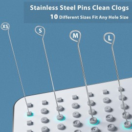 Multiple Size Shower Head Cleaning Brush Cleaner Tool Picks for Small Hole Nozzle (Orange Blue)