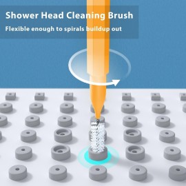 Multiple Size Shower Head Cleaning Brush Cleaner Tool Picks for Small Hole Nozzle (Orange Blue)